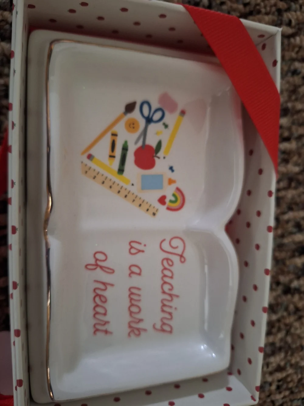 Teacher Trinket Tray- Open Book